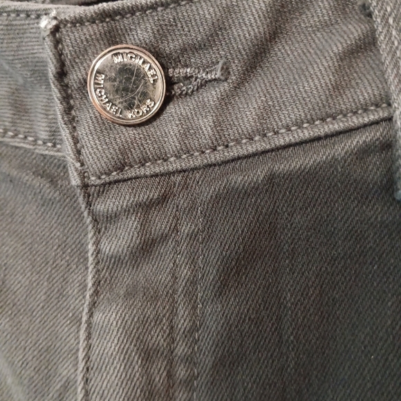 Michael Kors Izzy Dark Charcoal Mid-rise Skinny Denim Jeans Back Pocket Logo 8 - Picture 6 of 14